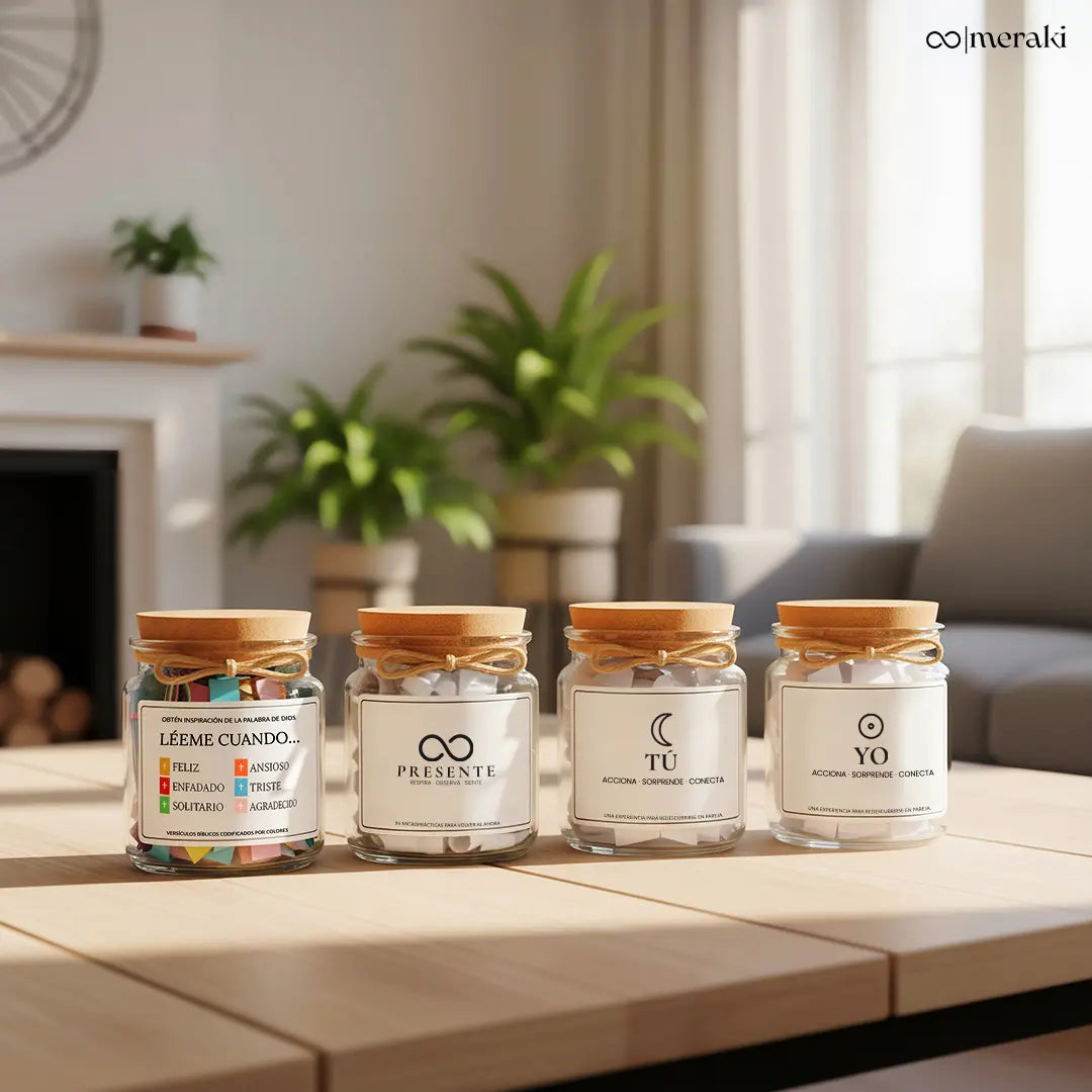 Kit Meraki: Frasco Bíblico + Frasco Presente + Frascos TúYo